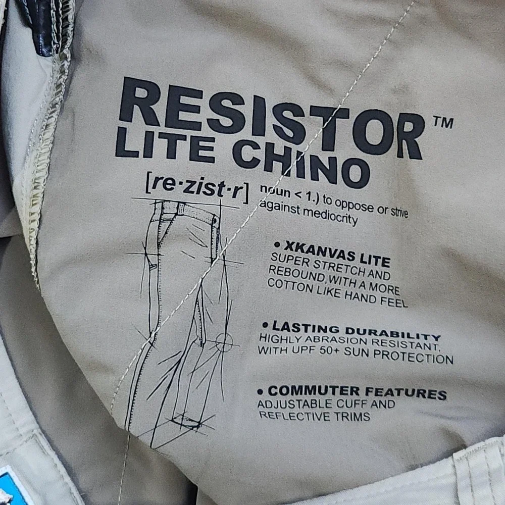 Kuhl Resistor Lite Chino Pants Mens 34x30 Beige Stretch Travel Outdoor Tech